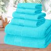 Belizzi Home Ultra Soft 6 Pack Cotton Towel Set, Contains 2 Bath Towels 28x55 inch, 2 Hand Towels 16x24 inch & 2 Wash Coths 12x12 inch, Ideal for Everyday use, Compact & Lightweight - Turquoise Blue