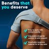 ZENKEYZ Shoulder Brace for Men & Women, Shoulder Immobilizer for Torn Rotator Cuff, Tendonitis, Dislocation, Pain, Neoprene Shoulder Compression Sleeve Wrap (Gray, Small/Medium)