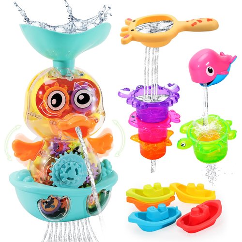 Ella Dream Bath Toys for 12 24 36 Months Babies, Bathtub Toys for Toddlers Kids Ages 1-3, 4-8, Waterfall Bath Toys for Boys and Girls, Small