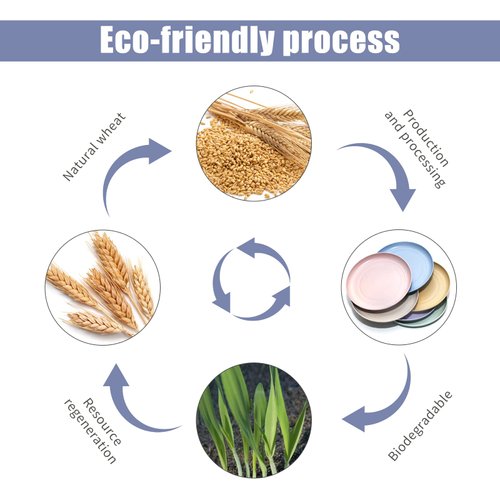 DAPIPIK 6 PACK 6 Inches wheat straw plates, Unbreakable Deep Dinner Plates, Plastic Plates Reusable, Assorted Colors Dinnerware Sets, Microwave & Dishwasher Safe, Healthy for Kids & Adult