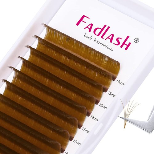 easy fan Volume Lashes,Curl Volume Lash Extensions 8-14mm Mixed Tray Brown Color Blooming Eyelash Extension Volume (Blond 0.07-D, 8-14mm)