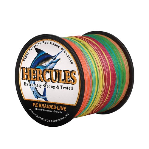 HERCULES Super Cast 1000M 1094 Yards Braided Fishing Line 30 LB Test for Saltwater Freshwater PE Braid Fish Lines Superline 8 Strands - Multi-color, 30LB (13.6KG), 0.28MM