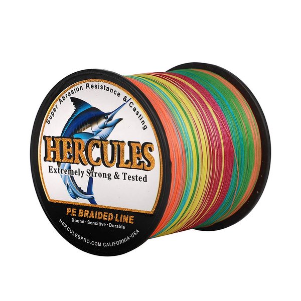 HERCULES Super Cast 1000M 1094 Yards Braided Fishing Line 30 LB Test for Saltwater Freshwater PE Braid Fish Lines Superline 8 Strands - Multi-color, 30LB (13.6KG), 0.28MM