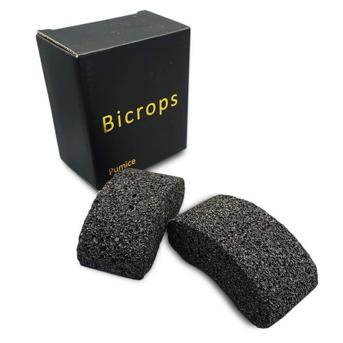 Bicrops Natural Lava Pumice Stone, Pedicure Tool, Hard Callus Dead Skin Remover, Foot File for Exfoliation & Fine Foot Scrubber for Smoothing & Softening Skin (Set of 2)
