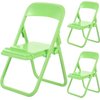 3Pcs Mini Folding Chairs, Dollhouse Folding Chair Miniature Foldable Chair Novelty Mini Folding Chair Phone Holder 1:12 Scale Chair Action Figure Accessories for Desktop Dollhouse Decor