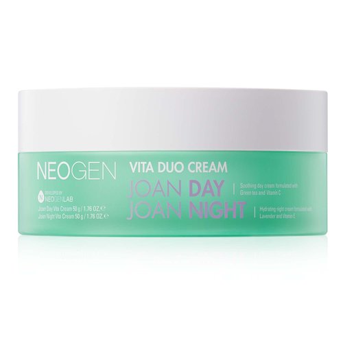 NEOGEN x JOAN KIM Vita Duo Cream Joan Day & Joan Night (100 g / 3.52 Oz) – Brightening & Hydrating & Soothing Day and Night Cream with Vitamin C, Green Tea and Lavender – Korean Skin Care