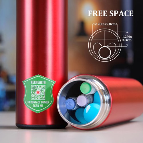 KEKHEALTH Compact 60H Insulin Pen Cooler Trave Case Medication Cooler for Travel Medicine Cooler TSA Approved Medical Travel Cooler Bag Epipen Carry Case Diabetes Cooler with QR Medical Tag（Red）