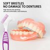 Bnapott 4PCS Premium Denture Cleaning Brush Toothbrush, Multi-Layered Bristles Portable Toothbrush Double Sided Brush for Denture Care (Blue, Purple, Green, Orange)