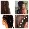 125 Pcs Dreadlocks Loc Hair Jewelry for Women Braids Hair, Crystal Gemstone Pendant Hair Accessories, Gold and Colorful Hair Rings for Braids, Cute Hair Pendants Butterfly Rose Shell and Snake