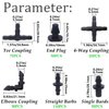 Aienxn 340PCS 1/4" Drip Irrigation Kit Barbed Connectors, Straight Barb, Tee, Single Barb, End Plug, Elbow, 4 Way Coupling Irrigation Fittings for Garden Lawn Flower Pot Q-K1-042-BOX