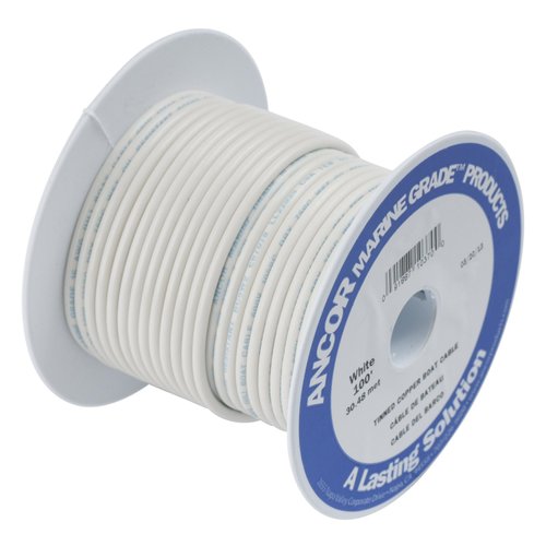 Ancor 104910 Tinned Copper Wire, 14 AWG (2mm2), White - 100ft
