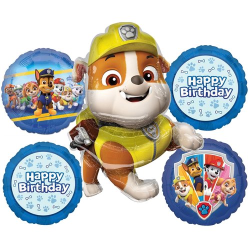 Anagram Paw Pups on Patrol Birthday Party Supplies Rubble and friends Chase Marshall Skye and Everest Balloon Bouquet Decorations