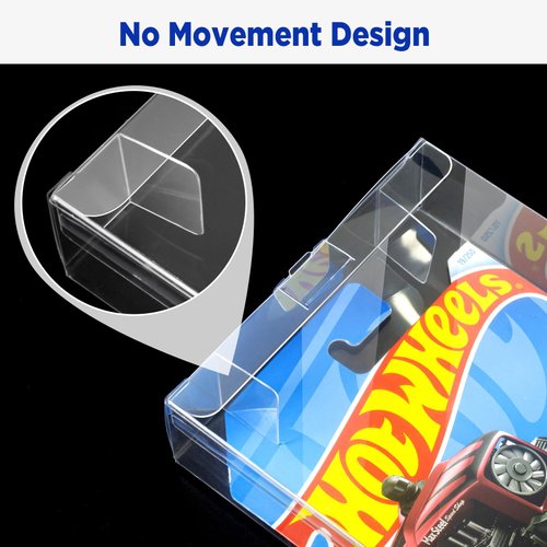 Display Case Compatible with Carded Model Cars, 1:64 Model Car Protector Display Case for Carded Diecast Cars, No Movement Design-(Ultimate 10 Packs)