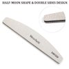 10 PCS Half Moon Nail Files,240/320 Professional Grit Nail File Reusable Double Sided Emery Boards Nail File Manicure Tools for Acrylic,Natural,Gel Nails