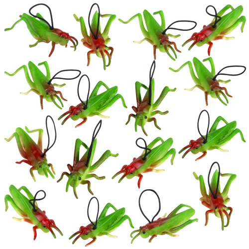 Mukum 16Pcs Plastic Grasshoppers Toys for Kids Plastic Insect Figures Toys Fake Bugs Easter Party...