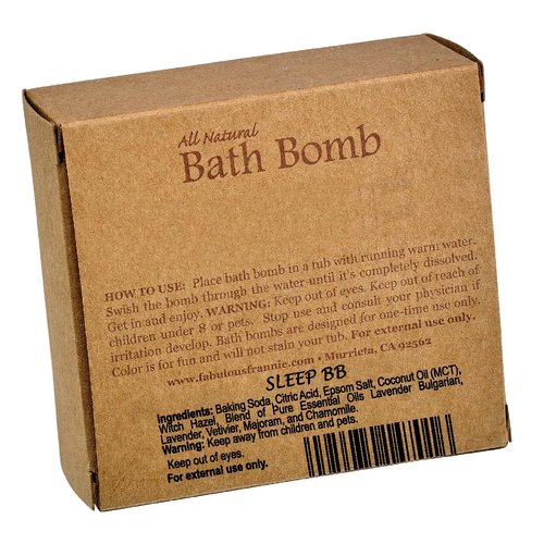 Fabulous Frannie Sleep Natural, Handmade Bath Bomb Set, Rich in Essential Oil, Mineral Salt, Coconut Oil, Witch Hazel, Fizzies to Moisturize Skin 2.5oz (Pack of 1)