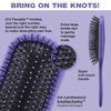 The Knot Dr. hair brush by Conair - Detangling hair brush - Removes Knots and Tangles in wet or dry hair - curly hair brush - Purple
