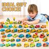 SeventhDuck Mini Cars 26PCS, Pull Back Racing Toy Car Set, Racing Toy Vehicles Mini City Cars with Roadblocks and Characters, Party Favors Birthday for Boys Girls Kids