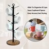 simesove Drying Storage Rack Holder Home Storage Mug Hooks Multipurpose Display Stand Metal Tree Shape Mug Coffee Cups Stand with 8 Hooks - Walnut Base