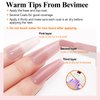 Bevimee Quick Dry Nail Polish Air Fast Drying, Sheer Nude Regular Color Nail Polish Holographic High Coverage Nail Lacquer Water Based Natural Nail Art No Required UV LED, 12ML
