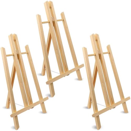 Jekkis 16 Inch Easel Stand, Table Top Easel for Painting, 3 Packs Wooden Tabletop Display Easels, Art Craft Painting Easel Stand for Kids Artist Adults Students Classroom