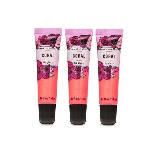 Bath and Body Works 3 Pack Coral Lip Gloss .47 Oz.