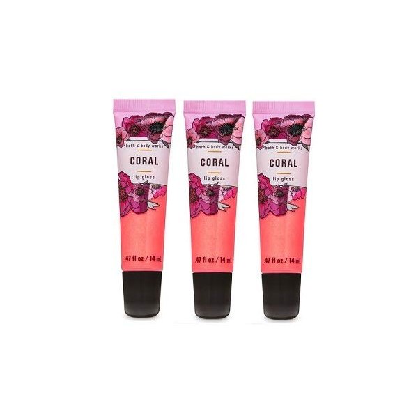 Bath and Body Works 3 Pack Coral Lip Gloss .47 Oz.