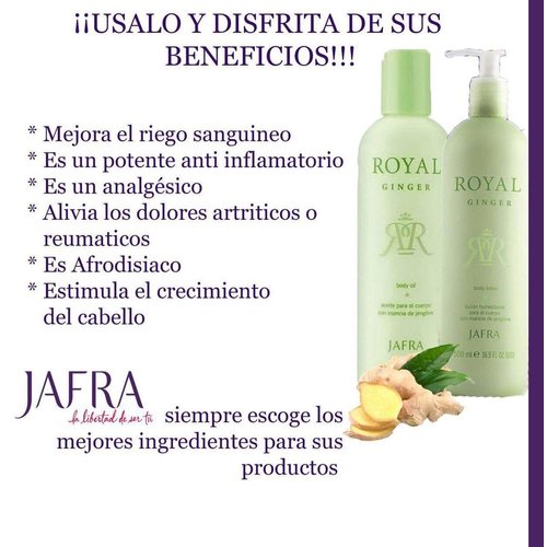 Jafra Royal Ginger Body Lotion and Body Oil Big Size 16.9oz Each