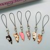 Sopopal 6 Pcs Cat Phone Charm Aesthetic Cell Phone Charm Kawaii With Handmade Cute Hanging Pendants Decor