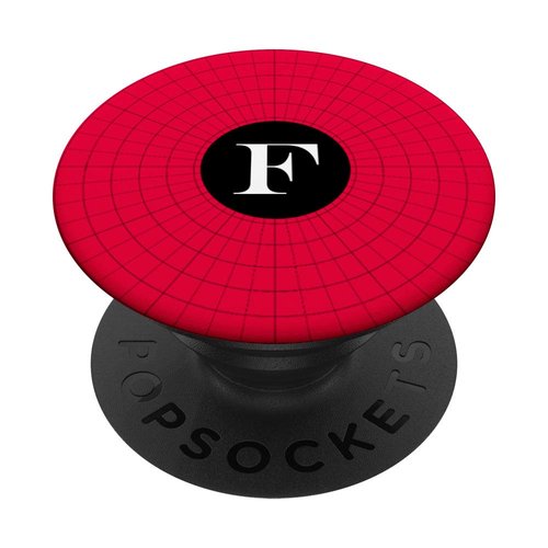 Cell Phone Pop Out Holder,Red and Black Spiderweb Letter F PopSockets Grip and Stand for Phones and Tablets