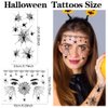 FANOST 22 Sheets Halloween Spider Face Tattoos, Halloween Spider Temporary Tattoos, Spider Web Face Tattoos Stickers, Witch Face Tattoos, Halloween Tattoos for Kids Adults, Halloween Cosplay Tattoos