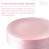 Silver Spoons DISPOSABLE PLASTIC DESSERT PLATES | Opulence Blush | 10 pc - 7.5”
