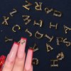 ROFIBUT Gold Letters Nail Charms 3D Alloy English Alphabet Stud Nail Diamonds with Rhinestones Design Letter Capital Nail Gems for Women Girls Acrylic Nails Decoration Supplies Making Crafts 26Pcs