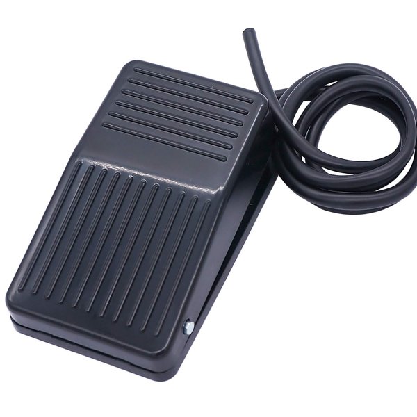 Twidec/10A 250VAC Momentary Nonslip Plastic Foot Pedal Switch SPDT NO NC Handsfree Black Foot Switch for CNC Industrial with 1M Cable TFS-1