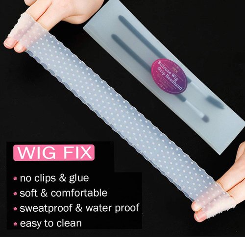 Transparent Silicone Non Slip Wig Grip Head Band for Women Men, Comfort Elastic Silicone Wig Fix Wig Grip Headbands to Hold Wigs Frontal Sports and Yoga (Transparent color)