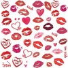 35 pcs Red Lip Temporary Tattoo Sticker Kiss Mark Design Waterproof Tattoo Stickers for Adult Girls Women Female Red Print Festival Face Body Decor Transfer Tattoos Stickers