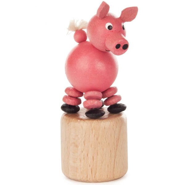 105-080 - Dregeno Push Toy - Pig - 3.15" H x 1.15" W x 1.75" D