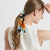 Cutewing Hair Bow Scrunchie Chiffon Scarf Scrunchies Long Hair Scarf Ties Fashion Bandana Scrunchies Hair Ribbons Ponytail Holders Hair Scarves Hair Bands Hair Accessories for Women with 6PCS
