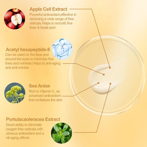 KISSIO Apple Cell Serum,Anti Aging Serum for Fine Lines and Wrinkles,Hydrating and Antioxidant,Face Moisturizer Plump and Firm,Night Use Concentrate Serum,30 Capsules Serum