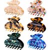 6 Pieces Tortoise Shell Hair Claw Clip for Women 2 Inch Hair Clip Tortoise Hair Medium Banana Claw Clips for Hair French Resin Clamp for Woman, Assorted Design