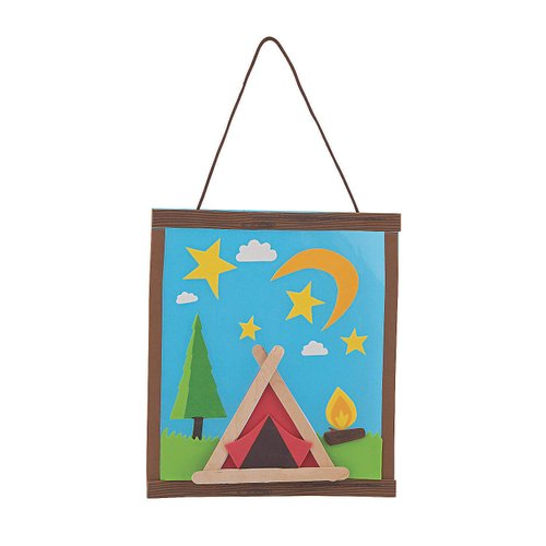 Fun Express Camp Signs for Kids Craft Kit - Makes 12 - Craft Activities for Children - Vacation Bible School Supplies/Decor