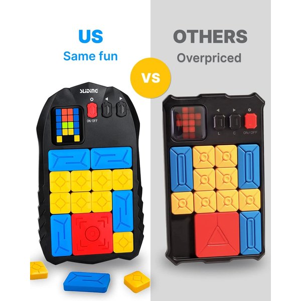 Skywin Klotski Supper Slide Puzzle Game, Sliding Puzzle, 500 Entertaining Fun & Mind Training IQ Slide Puzzles, Unblock Super Slide Electronic Sliding Puzzle Brain Game Toy