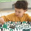 LovesTown 115PCS Army Men Playset, Military Soldier Set Army Action Figures Battle Group Military Base Toy with Box Helicopter for Gifts Green