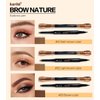 JOSURBEAUTY Sweat-proof Waterproof 2-in-1 Eyebrow Pencil for Women - Ended Eye Brow Pencil with Microblading Effect,Dark brown