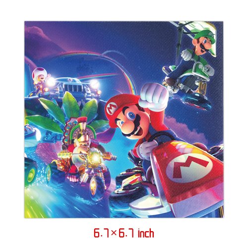 Fuyhiuous 40Pack Mario Move birthday Party Supplies include 20 plates, 20 napkins for the Mario Move party Decoration