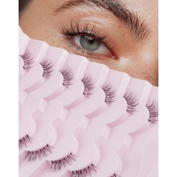 Half Lashes Natural Half Eyelashes Corner Lashes Narutal Look Wispy Lashes 3/4 Lashes End Lashes Clear Band Lashes Half-01