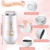 3 Pcs Wedding Bride Gift Set Include 6 oz Stainless Steel Wine Tumbler Bride Letter Cosmetic Toiletry Bag Silk Scrunchies Letter Patches Makeup Bag Hair Tie Wedding Gifts(Bride+Bride)