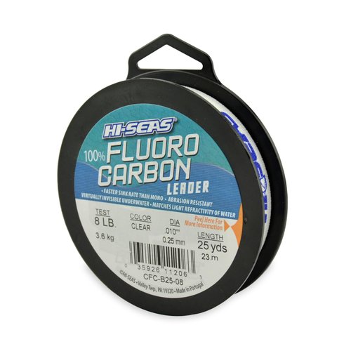 HI-SEAS 100% Fluorocarbon Fishing Leader, 8 lb, Clear, 25 yd