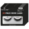 Cocohoney 3D Faux False Mink Eyelashes (5 PAIRS plus 1 ADHESIVE GLUE) DAILY LOOK, Reusable, Ultralight, Durable, Easy Application (3D015 (plus WHITE GLUE))