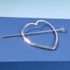 Yheakne Metal Heart Hair Slide Clip Hollow Heart Silver Hair Clip Vintage Hair Slide Pin Bun Holder Alloy Bobby Pin Metal Hair Accessories for Women and Gilrs